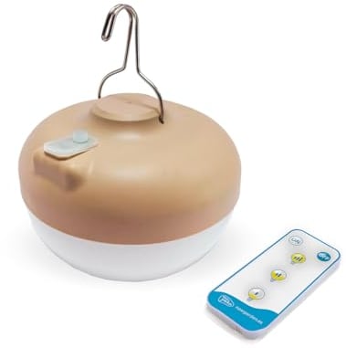 Newgarden - Lámpara de Camping y Emergencias LED Cherry. Bombilla Portátil con Gancho e Imán, Sin Cables con Batería Recargable por USB. 900 Lúmenes y Hasta 20H de Uso. Resistente IP54 (Beige)