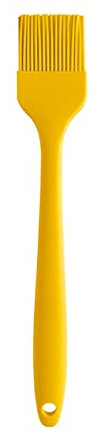 Egurs Pinceles de silicona resistentes al calor para marinados, carne, hornear, aceite, mantequilla, salsa, marinados para barbacoa, barbacoa, hornear, cocinar, (26 x 4,5 cm), color amarillo