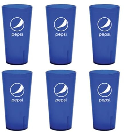 Supply Depot Kompatibel mit Pepsi Blue Kunststoffbechern, 473 ml, Restaurantqualität, 6 Stück