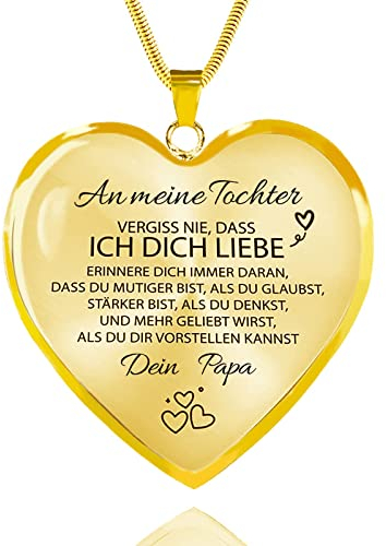 HAYOUWAY Weihnachtsgeschenke für Frauen Mädchen Kette Herz Halskette für Damen, Mutter An Meine Tochter Kette Geschenk mit Spruch Herz Anhänger Geburtstag Graduierung Hochzeit Geschenk für Tochter