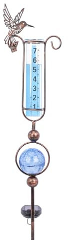 MUMTOP Pluviomètre d'extérieur résistant au gel, 91,4 cm en verre craquelé pour pelouse, cour et jardin