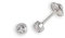Turmalina - Pendientes bebe niña redondo circonita bañado en oro de Plata de Ley 925, pendientes con piedra, tamaño de 3 mm, de la marca de joyería Turmalina by Martina (Diamante plata)