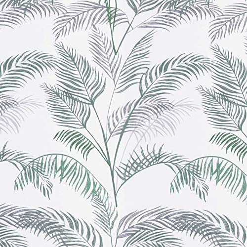 CiCiwind Self Adhesive Wallpaper Palm Leaf Green Grey Contact Paper Boho Peel and Stick Wallpaper 39×1200cm Thicken Jungle Wallpaper Removable Vinyl Wrap Living Room Bedroom Wall Furniture Covering