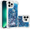 IMIRST Silicone Phone Case for Apple iPhone 13 Pro Max, Corner Airbag Fall Protection Bling Glitter Quicksand Liquid Sparkle TPU Case Cover for Apple iPhone 13 Pro Max. YBW Love Blue