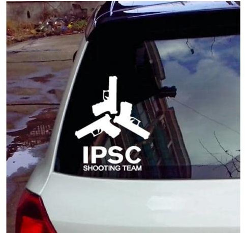 GAETOYEN Autoaufkleber Hund Personalisiert 19 cm X 25 cm Ipsc Gun Vinyl Auto Aufkleber Aufkleber Für LKW SUV Karosserie Dekor Css1A20987