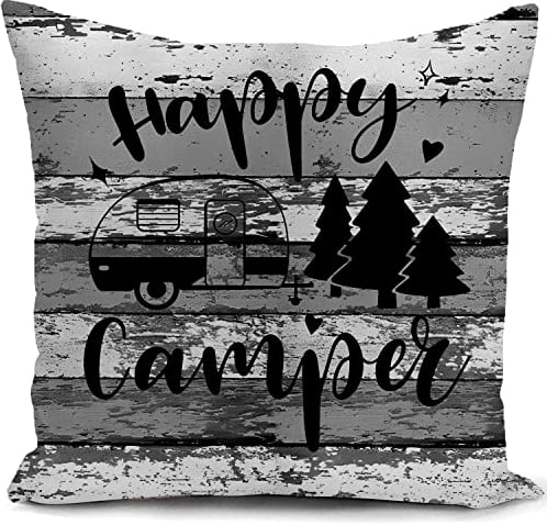 HUASHUZI Kissenbezug 40x40 cm Camping zubehör Geschenke für Camper wohnmobil Wohnwagen Gadgets deko Sofa dekokissen