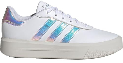 adidas Femme Court Platform Shoes, Cloud White/Almost Pink/Crystal White, 40 EU