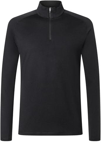 super.natural M ARCTIC230 1/4 ZIP Merino Longsleeve Herren - Wärmendes Herren Langarmshirt für kalte Wintertage aus Merino-Polyester-Mix, Geruchsabweisendes Funktionsshirt