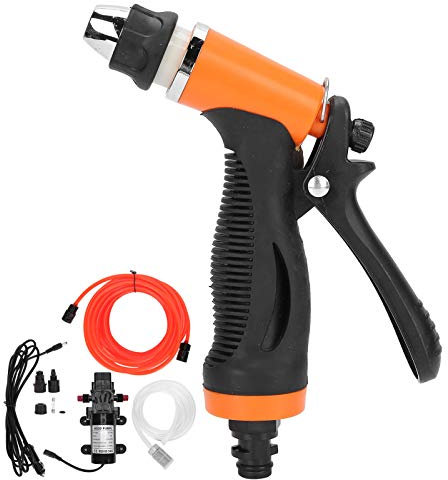 24V 100W Hochdruck Reinigungsset Waschmaschine Wasser Pumpe Sprayer Kit mit Schlauch Wasserpumpe Netzkabel Tragbares Autowaschzubehör für Landwirtschaft, Bewässerung, Autowäsche, Bodenreinigung