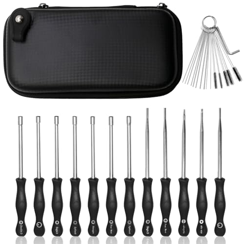 Hoypeyfiy 12pcs Carburettor Adjustment Tool Kit Screwdrivers with Brush for Common 2 Cycle Carb Tune up Adjusting Tool Small Engine