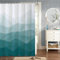 MIRRORANG 105x160cm Tissu Vert Rideau De Douche Ombre Verte Géométrique Montagne Rideau De Douche pour Salle De Bain Tissu Polyester Imperméable Ensemble avec Crochets