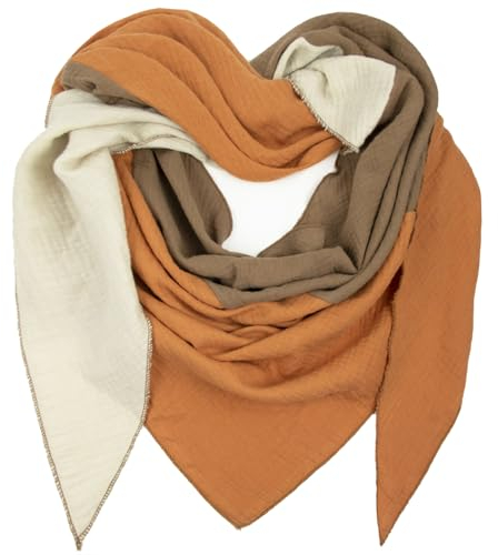 Gloop Damen Schal XXL Strick Dreieck Schal Halstuch Baumwolle Dreieckstuch Musselin Schal ohne Kratze an Haut Made in Italy