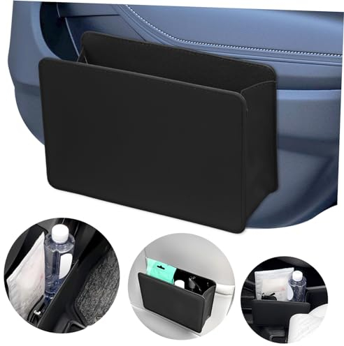 Caja de Almacenamiento Lateral para Puerta de Coche - Organizador de Bols de Cuero PU para Asiento de Coche, Ventana de Puerta y Consola