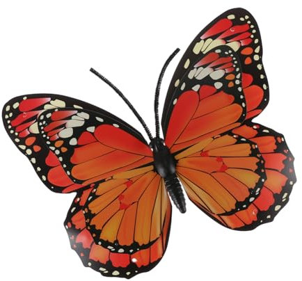HOMSFOU Garden Butterfly Decoration Metal Wall Art Ornaments Home Ornament Butterfly Wall Decoration Japanese Tea Cups Wall Sticker Decor for Home 3D Animal Plastic Large Size