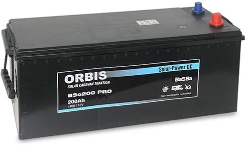 BaSBa Orbis Deep Cycle Solar-Power Versorgungbatterie DC 12V c100 für Solar, Camping, Caravan, Garten (BSo200)