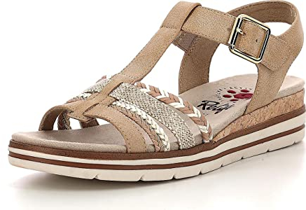 Relife Lofa Damen-Sandalen, Beige, beige, 36 EU