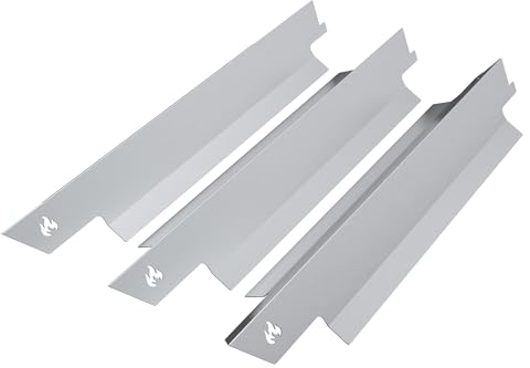 teileplus24 BR19-3-SM Gasgrill Edelstahl Brennerabdeckung kompatibel mit Enders Kansas 2 Pro 4 | Flavorizer Bars | Passgenau | Rostfrei | Brennerschutz