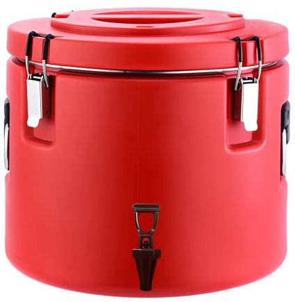 23L Hot Water Insulated Beverage Dispenser, SUS304 Stainless Steel Interior and Spout Spigot Beverage Dispenser, Ice Barrel Drink Cooler Water Jug for Coffee Milk Camping Party To pursue happiness