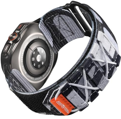 Bandletic Nylon Strap Compatible with Samsung Galaxy Watch Ultra 47mm Strap, Soft Sport Loop Adjustable Replacement bands for Galaxy Watch Ultra 2024 for Men Women, S/Camo