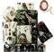 Geschenkpapier im Vintage-Stil, Pilze, Tiere, Wald, Giraffe, Eichhörnchen, 4 Bögen in 4 Wald-Designs mit 22 m Khaki-Band, flach gefaltet, 50 x 70 cm pro Blatt, Geschenkpapier für Frühling, Urlaub,
