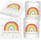 20 Stück Servietten Taufe+ 12 Stück Windlicht Tischdeko, Taufdeko Deko Mädchen Junge Regenbogen, Taufe Geschenke Gastgeschenk, Taufgeschenke für Mädchen, Party Deko Set