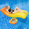 Inflatable Pool Chair Set with Cup Holder - Premium Floating Lounger for Adults, 150x70cm (Includes Bonus Orange Drink Float）