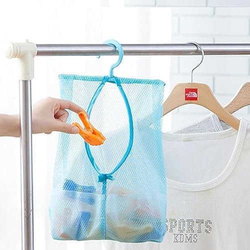 EHDWXVZM 2-Teiliger Wand-Mesh-Beutel Und 2-Teilige Transparente Haken, Multifunktions-Aufbewahrungsbeutel, Kleidungstrocknungsmittel, Tragbare Aufbewahrungstasche.