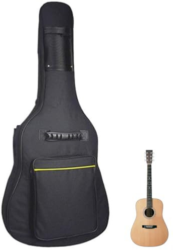 Trrymbbe Borsa per chitarra da 41 pollici di chitarra acustica morbida con 2 tasche di imbottitura spessa 5 mm Resistente all'acqua resistente alla custodia per gigo
