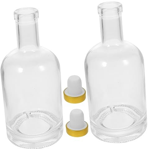 Sosoport 2 piezas Botellas de Vidrio Gruesas para y Vodka de Transparentes y Elegantes para Bar y Hogar