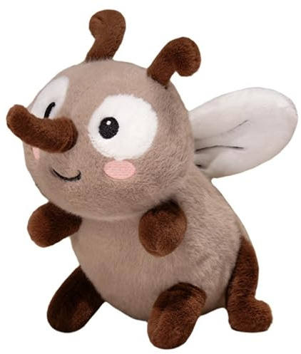 KUKUShining Mücke Kuscheltier, Süße Mücken Stofftier Insekten Tierchen Plüschtier Spielzeug Weiches Geschenk for Erwachsene Insektenliebhaber(Brown,20cm/7.8in)