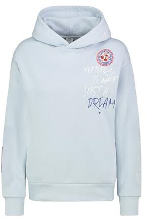 Eight 2 Nine Damen Hoodie mit auffälligem Pigmentprint Light-Blue S