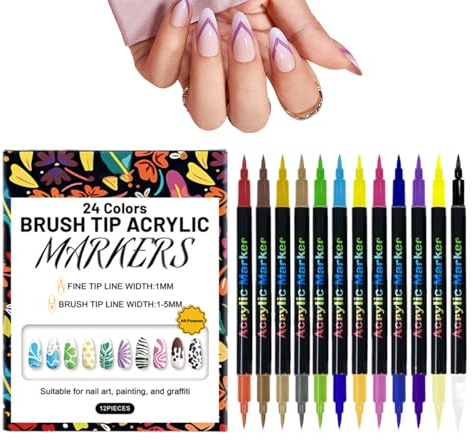 Nail Markers 12 Pieces Double-Ended Manicure Supplies