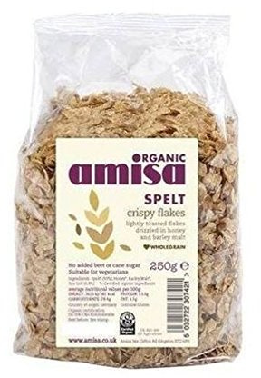 Amisa Organic Crispy Spelt Flakes 250g x 5 (Pack of 5)