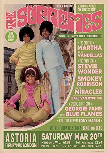The Supremes Poster London Astoria Finsbury Park Diana Ross INCL. Stevie Wonder