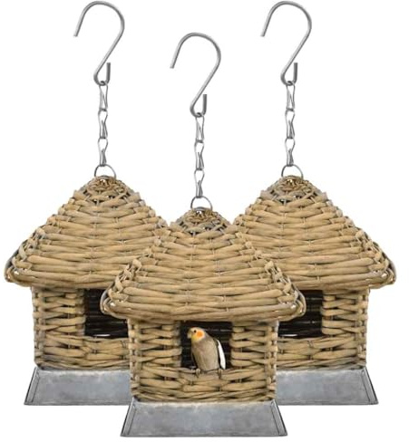 vidaXL Vogelhaus 3 STK. Korbweide