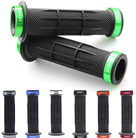 Area1 universal Motorrad Motorroller Lenkergriffe grün 2 Stück 22/24mm für z.B. Versys, Ninja, Z125 Z400 Z500 Z650 Z800 Z1000 ER-6N ER-6F ER-5 ZX-4RR ZX-6R ZX-7RR ZX-9R ZX-10R ZX-12R KLX KX KDX, KMX