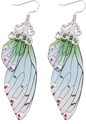 Holibanna Butterfly Wings Ohrringe FüR Hochzeiten Tiermotiv Ohrstecker Realistische SchmetterlingsflüGel Ohrschmuck FüR Dekoration 8 Cm