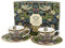 Duo EIN Satz von 2 Porzellan-Espressotasse mit Untertasse, Strawberry Thief BLUE by William Morris in Geschenkbox, Kaffeetasse, Füllmenge maximale 110 ml