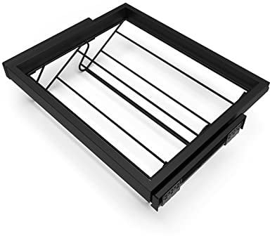 Emuca - Draht-Schuhablage-Kit für Schränke mit sanft schließenden Schienen, Modul 600mm, regulierbare, Tiefschwarz lackiert