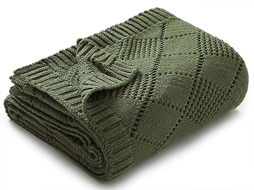 mimixiong Babydecke 80x100cm Kinderwagen weich und atmungsaktiv Strickdecke (Dunkelgrün)
