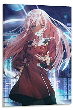 Anime Girl Zero Two 02 Darling in The FranXX Coming Poster Leinwandbild Kunstdruck Hängende Fotodekoration Heimposter Kunstwerke 40 x 60 cm