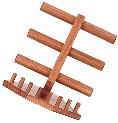 Cabilock Soporte De Joyería De Madera Maciza Brazalete Organizador Titular De La Joyería Organizador De Collares Soporte De Exhibición De Reloj Collar De Madera Pulsera Multifunción