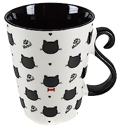 VERONI Tazza Miau Teste di Gatto, porcellana di alta qualità, idea regalo, Gatti