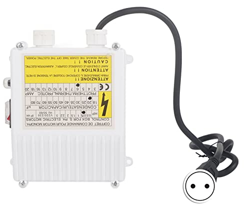 Scatola di Controllo della Pompa, Controller della Pompa del Pozzo Integrato Nell'interruttore Automatico di Protezione Termica(550W 0,5HP 20uf 5A UE Spina 220V)