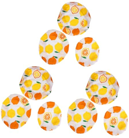 Ciieeo 9pcs Reusable Cotton Bowl Covers Elastic Food Preservation Cloths for Bowls Plates Containers Cotton for Airtight Seal for Leftovers