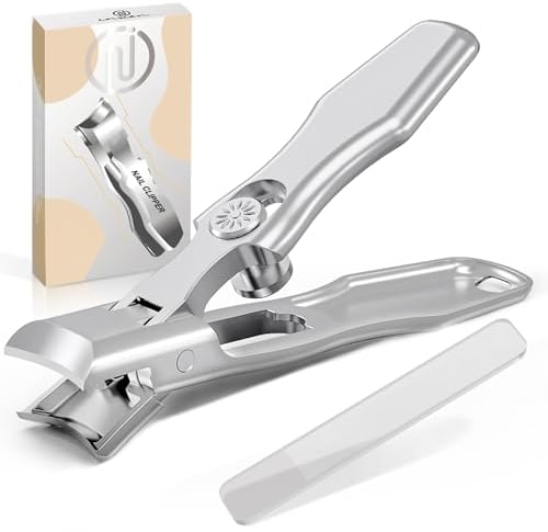INXEN Nail Clippers for Thick Nails, German Nail Clippers Set for Men with Catcher, Toe Nail Clippers for Thick Nails, Wide Jaw Opening Large toenail Clippers Heavy Duty Nail Cutter for Seniors
