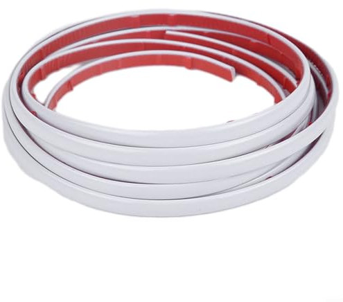 Gettimore PVC-Viertelkreis-Zierleiste, abziehen und aufkleben, 3D-Hochglanz-Verkleidung, Sockelleiste, Eck-Dekorleiste, Dichtungsleiste für Decken/Möbel/Tür/Kleiderschrank, 0 8 cm x 5 m (weiß)