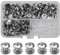 SHSMPXOY 90 Kits Vis Chicago Screws,M5*6mm Vis de Livre,Rivet a Visser de remplacement en métal pour sacs, livres, colliers, sacs à dos, laisses de chien, laisses (Argent)