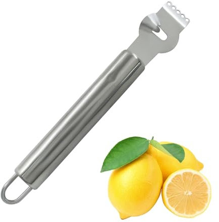 PHITUODA Lemon Zester Grater Stainless Steel Lemon Zester Tool with Channel Knife Orange Citrus Fruit Peeler