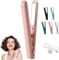 2025 New Mini Dual Purpose Curling Iron, Mini Curling Wand and Flat Iron Mini Curling Iron Hair Straightener Curling Iron, Portable Travel Curling Wand for All Hair Types (Pink)